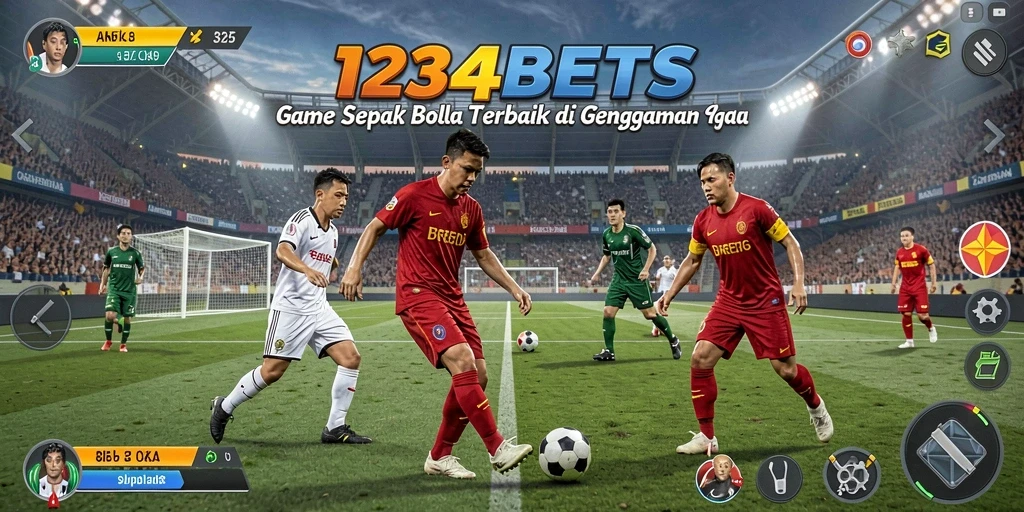 Tampilan gameplay menarik dari 1234BETS yang membawa nuansa sepak bola.