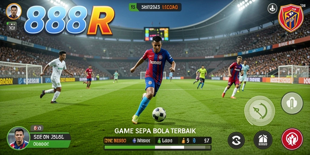 Tampilan gameplay <strong>888R</strong> dengan aksi sepak bola yang seru.