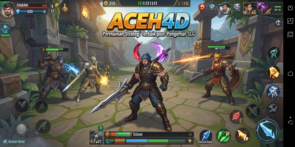 Tampilan screenshot gameplay ACEH4D yang memukau dengan aksi SLG yang dinamis.