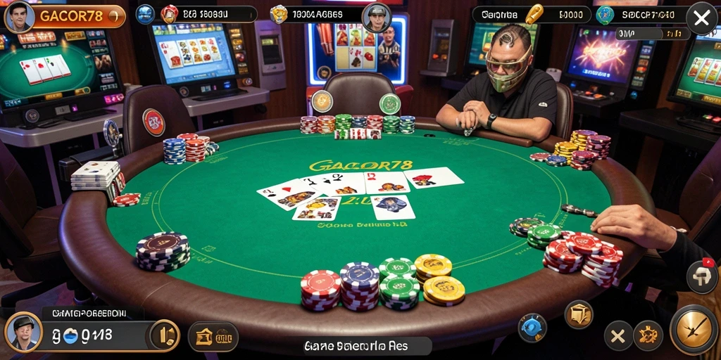 Tampilan utama GACOR78 dengan gameplay Poker yang mendebarkan.