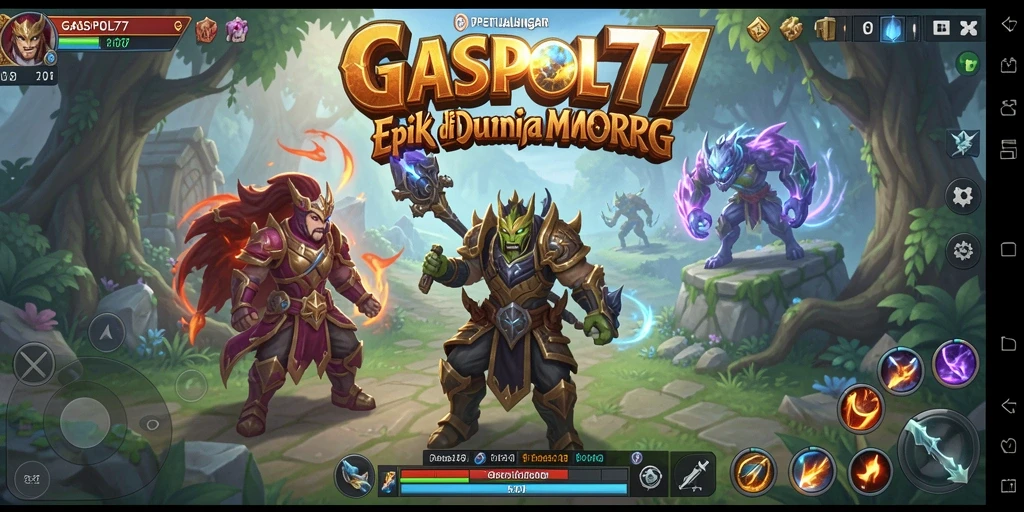 Screenshot utama GASPOL77 menampilkan aksi gameplay epik di dunia MMORPG.