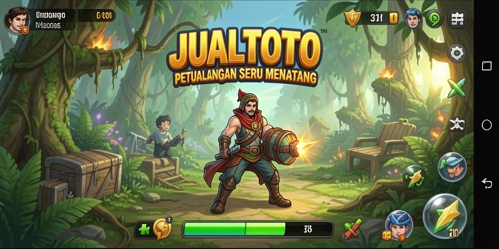 Tampilan gameplay seru dalam JUALTOTO, penuh tantangan dan petualangan.