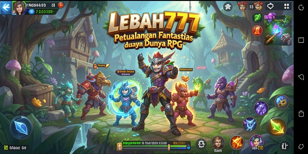 Tampilan gameplay menakjubkan dalam LEBAH777 yang menunjukkan aksi petualangan RPG.