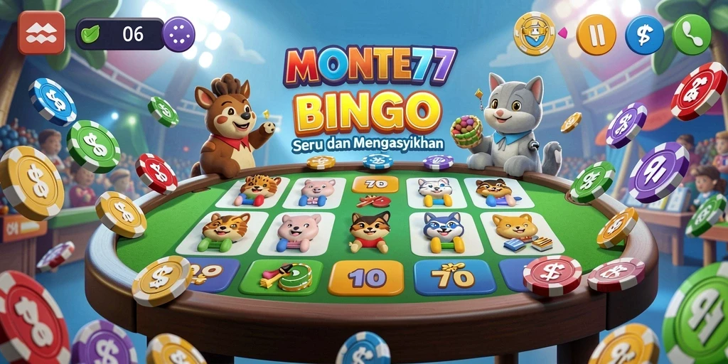 Screenshot utama MONTE77 menampilkan gameplay Bingo yang seru dan interaktif.