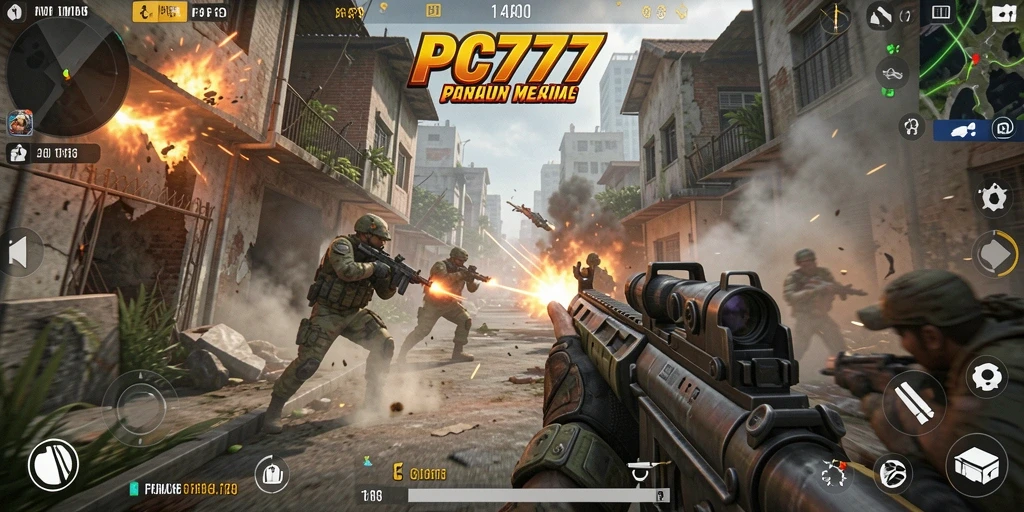 Tampilan gameplay menegangkan saat pertarungan dalam PC777.