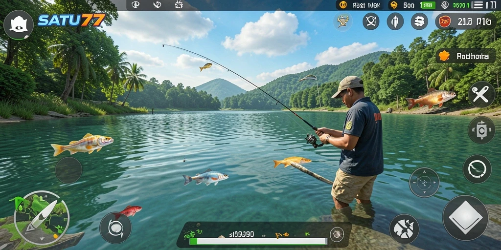 Tampilan menarik dari permainan memancing <strong>SATU77</strong> yang penuh aksi.