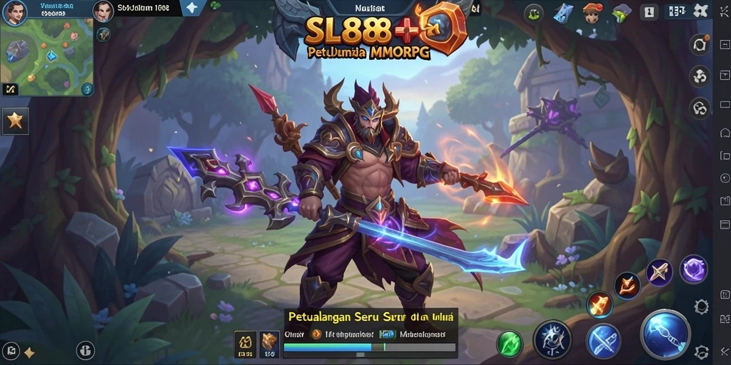 Tampilan gameplay epik dalam dunia fantasi SL888