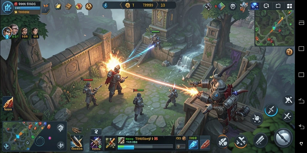 Screenshot gameplay T9999 dengan aksi strategi yang seru.